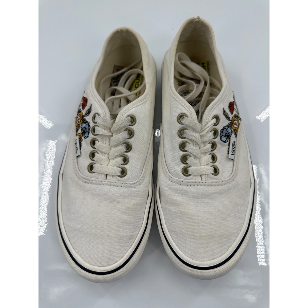 Vans SF Marshmallow White Floral Embroidered Sneakers Womens 8 Mens 6.5 - Picture 3 of 7